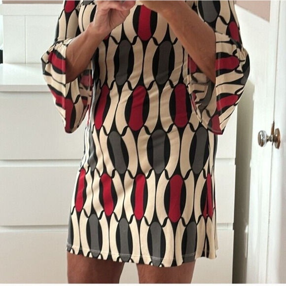 Speechless Retro Size Small Scoop Neck 3/4 Bell Sleeves Vintage Mini Deess - Picture 4 of 9